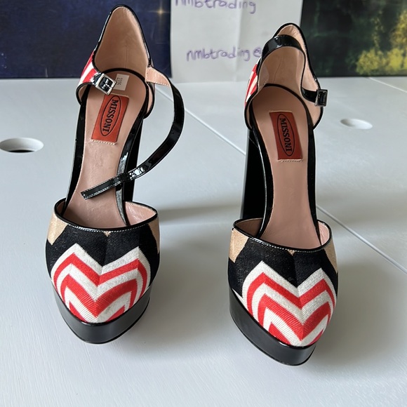 Missoni made in Italy high heeled size 7M(37) ankle a wrap Mary Jane shoes - Picture 6 of 16